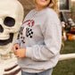 Light Grey Creep It Real Ghost Print Plus Size Sweatshirt