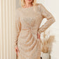 Apricot Knot Pack Hip Sequin Dress