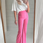 Sachet Pink High Waist Central Seam Flared Pants