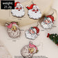 White 3 Pairs Christmas Santa Clause Pendant Hook Earrings