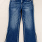 Dirty blue Plus Size High Waist Side Slits Flare Jeans