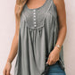 Gray Thermal Knit Panel Babydoll Tank Top