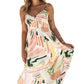 Multicolor Spaghetti Straps Graffti Print Long Dress