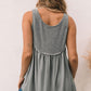 Gray Thermal Knit Panel Babydoll Tank Top