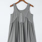 Gray Thermal Knit Panel Babydoll Tank Top