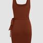 Coffee Knot Side Wrapped Sleeveless Mini Dress