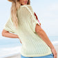 White Crochet Flower Hollow-out Sweater T Shirt