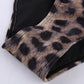 Leopard Print Zipper Cut-out Rash Guard Swimsuit