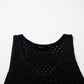 Black Hollow Out Crochet Cover Up Dress with Slits