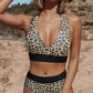 Leopard Print Criss Cross Back Bikini Set