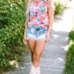 Pink Frilled Collar Floral Vest