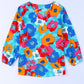 Multicolor Floral Print V Neck 3/4 Sleeve Blouse