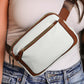 White Adjustable Strap Mini PU Leather Crossbody Bag