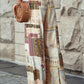 Yellow Boho Patchwork Print Drawstring Wide Leg Pants