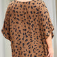 Leopard Plus Size Leopard Batwing Sleeve Tunic Top