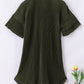 Moss Green High-low Hem Ruffle Sleeve Pleated Shirt Dress