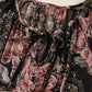 Black Vintage Floral Puff Sleeve V Neck Smock Waist Dress