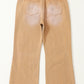 Brown Distressed Hollow-out High Waist Cropped Flare Jeans