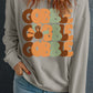 Gray GOBBLE Turkey Graphic Drop Shoulder Pullover Sweatshirt