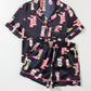 Black Western Boots Printed Short Pajama Set