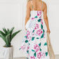 White Floral Twist Cutout Adjustable Straps Maxi Dress