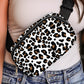 White Cheetah Print Multi Interlayer Zipped Crossbody Bag