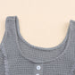 Gray Thermal Knit Panel Babydoll Tank Top