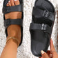 Black Double-buckle EVA Slippers