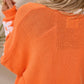 Orange Flower Pattern Drop Shoulder Plus Size Cardigan