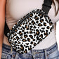 White Cheetah Print Multi Interlayer Zipped Crossbody Bag