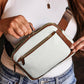 White Adjustable Strap Mini PU Leather Crossbody Bag