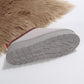 Gray Contrast Print Suede Plush Lined Snow Boots