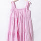 Pink Stripe Pinstriped Ruffled Hem Sleeveless Mini Flared Dress