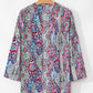 Red Paisley Print Open Front Kimono