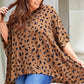 Leopard Plus Size Leopard Batwing Sleeve Tunic Top