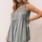 Gray Thermal Knit Panel Babydoll Tank Top