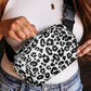 Black Leopard Print Buckle Canvas Chest Bag 20*5*14cm