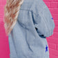 Bluing Sequin Star Flap Pocket Denim Jacket