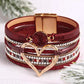 Fiery Red Valentine Rhinestone Heart Layered Bracelet