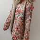 Beige Vintage Paisley Floral Printed Sherpa Lined Hooded Jacket