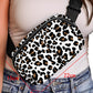 White Cheetah Print Multi Interlayer Zipped Crossbody Bag