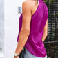 Bright Pink Halter Neck Keyhole Back Satin Vest