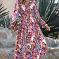 Violet V Neck Floral Print Empire Waist Maxi Dress