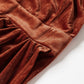 Chestnut Velvet Off Shoulder Pleated Wrap Evening Dress