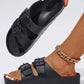 Black Double-buckle EVA Slippers