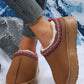 Chestnut Contrast Print Suede Plush Lined Snow Boots