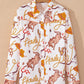 Beige howdy Western Patterns Button up Loose Shirt