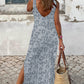 Gray Leopard Print Sleeveless Maxi Dress