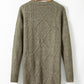 Mist Green Cable Knit Drop Shoulder Loose Fit Sweater Dress