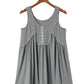 Gray Thermal Knit Panel Babydoll Tank Top